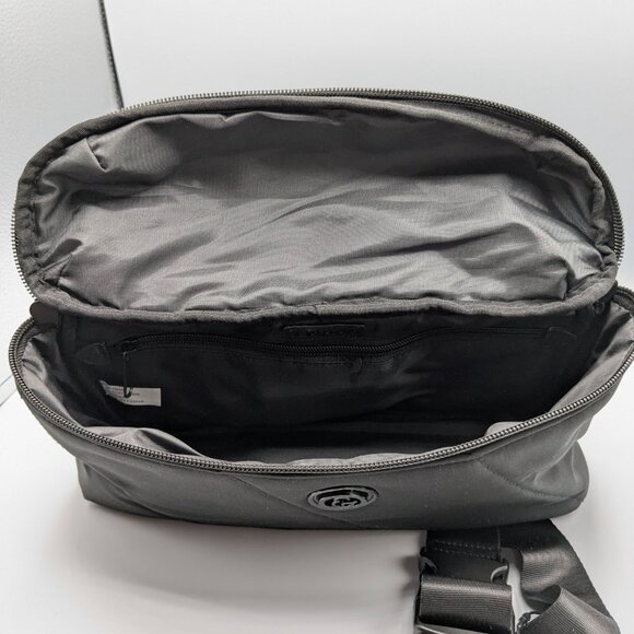 Joan & David 15" High-Density Quilted Nylon Passport Sling Pouch, Black, New - Picture 8 of 16